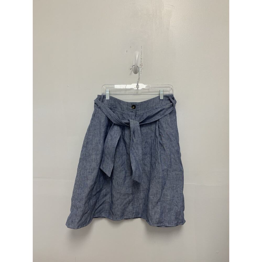 Boden Linen Tie High Waist Skirt Blue Size 10
